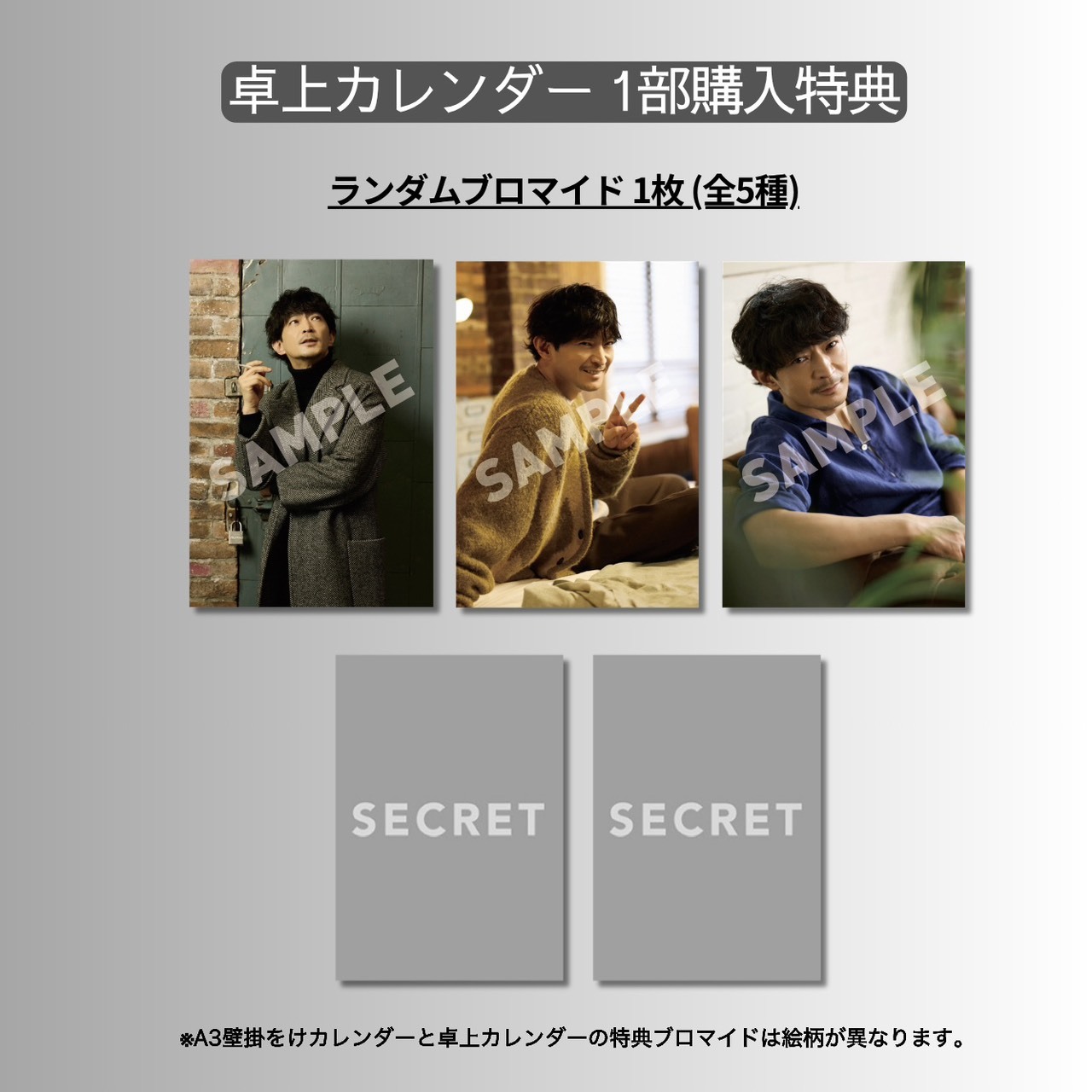 ポストカードサイズ卓上カレンダー単品（+卓上用特典ランダムブロマイド）